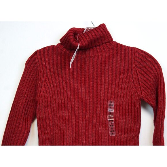 GAP Girls Ribbed Turtleneck Sweater sz 5-6 S NWT Red Blue Sparkle Snow Winter - Picture 4 of 8